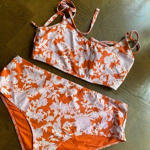 Cute floral Orange & Pink Bikini 2x